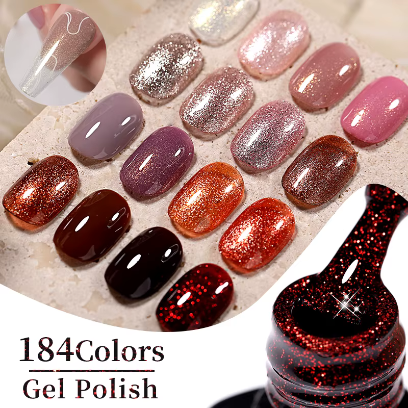 LILYCUTE 184 couleurs Gel vernis à ongles printemps coloré rose scintillant paillettes Semi Permanent pour manucure