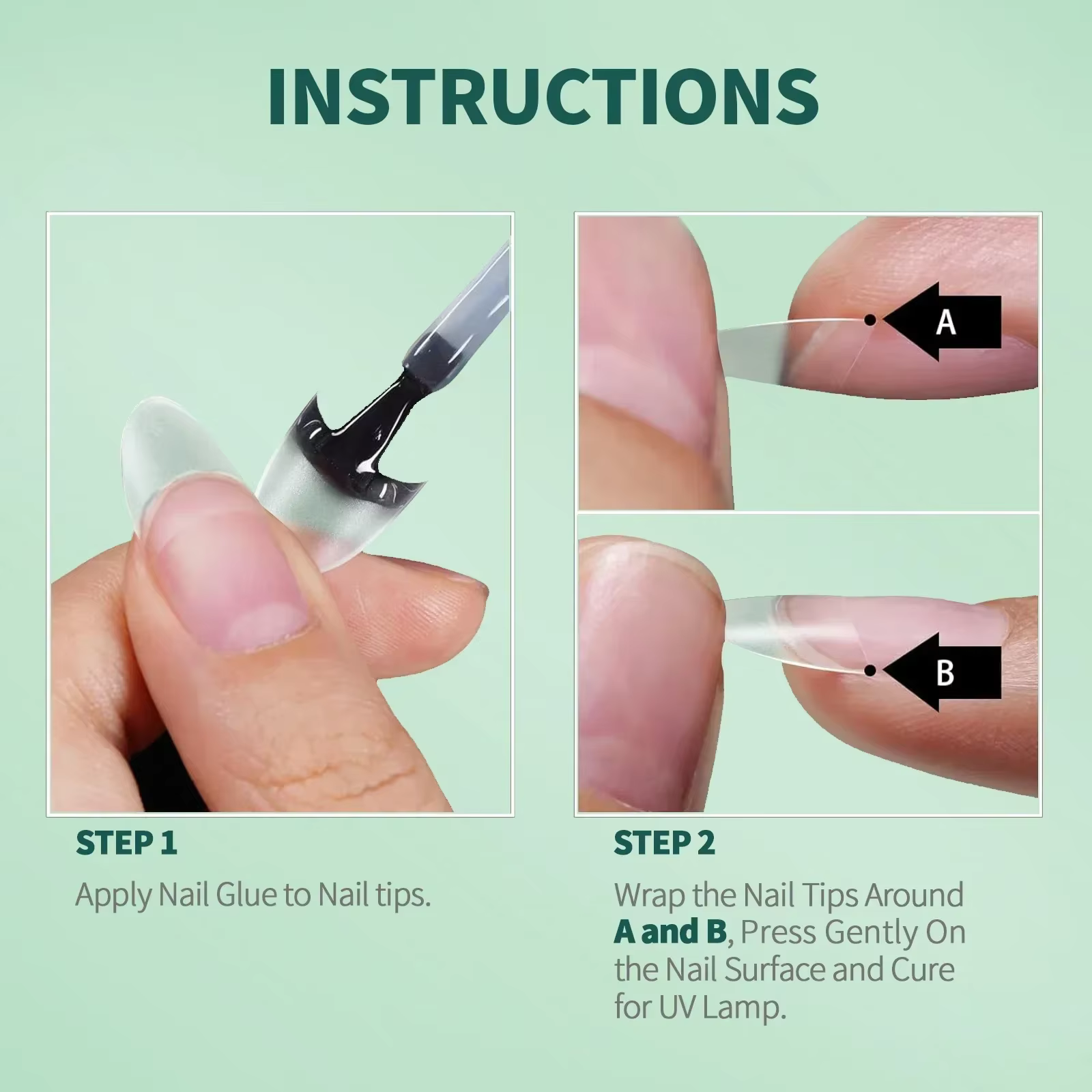 Faux ongles courts demi-couverture