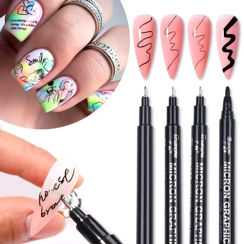 Stylo Graffiti noir pour Nail Art 3D
