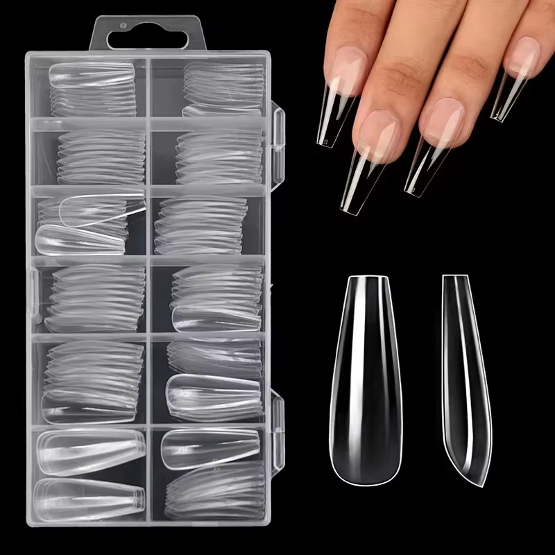 Ensemble d'autocollants pour ongles transparents de 120 pièces