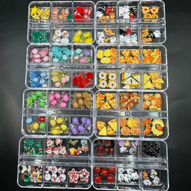 1 boîte de breloques en résine pour Nail Art