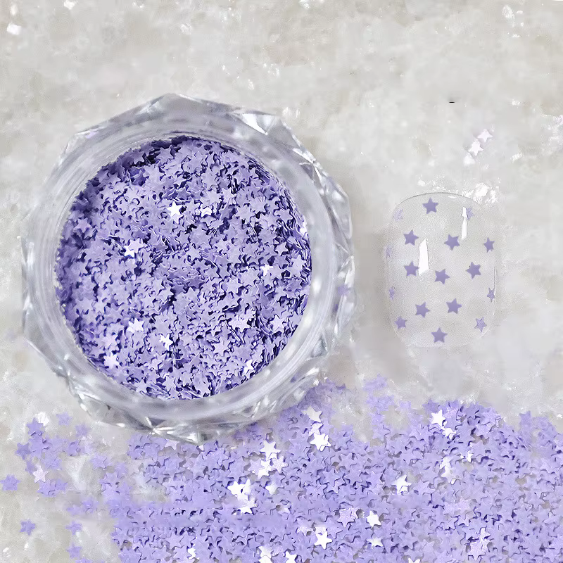 1 pot de paillettes étoiles miniatures de 1 mm pour ongles