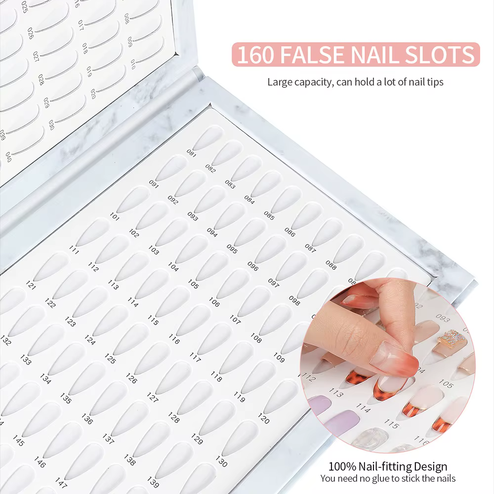 160 pièces couleurs faux ongles conseils livre d'affichage vernis