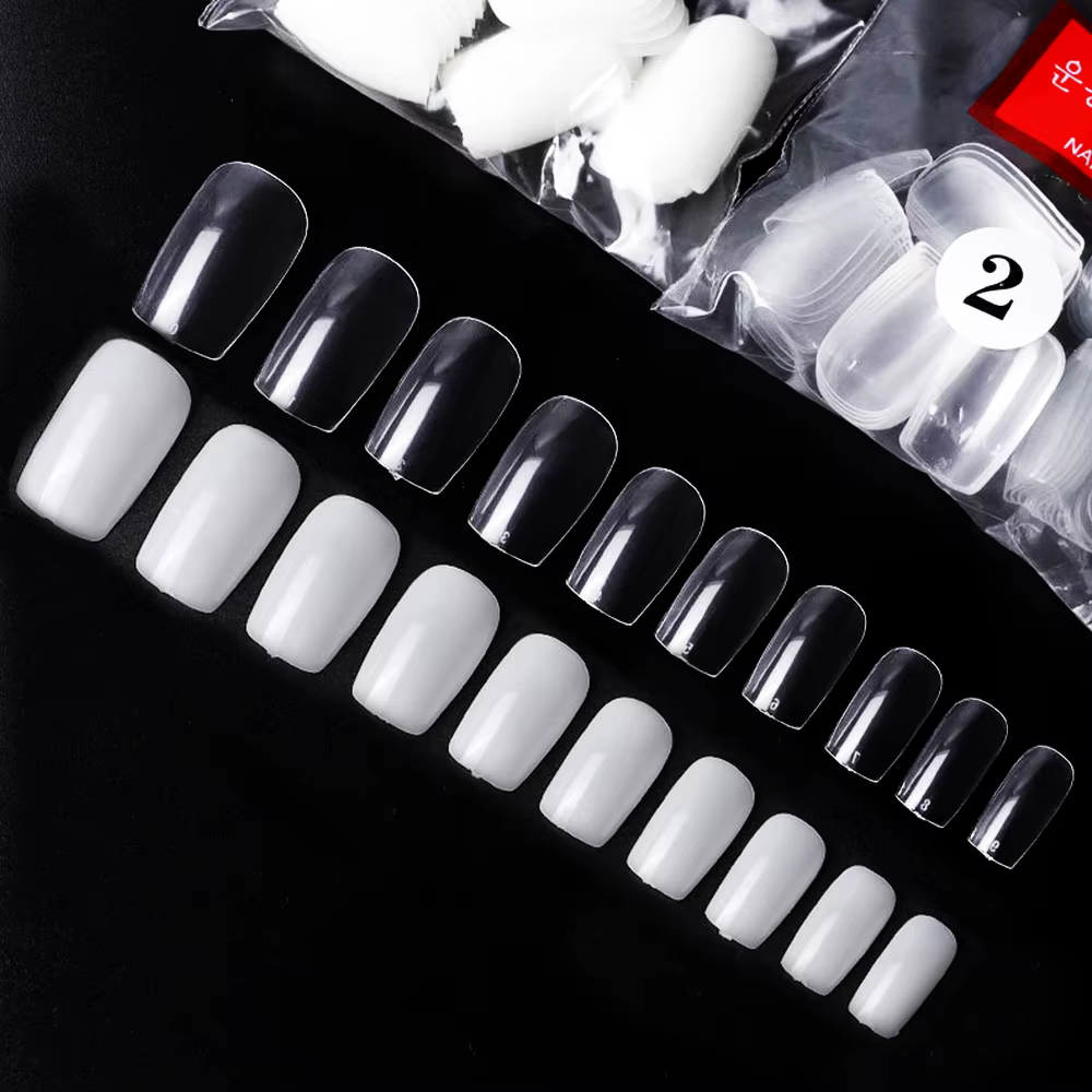 500 pièces faux ongles conseils court carré Transparent