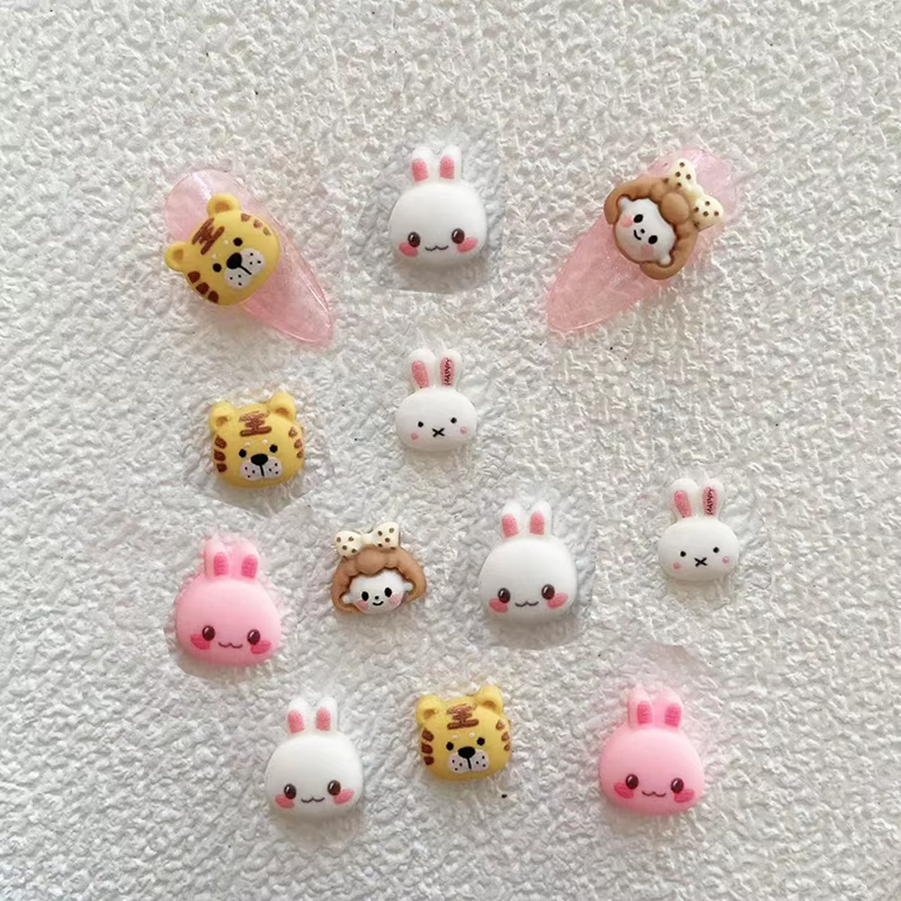 Breloques 3D en forme de lapin pour Nail Art