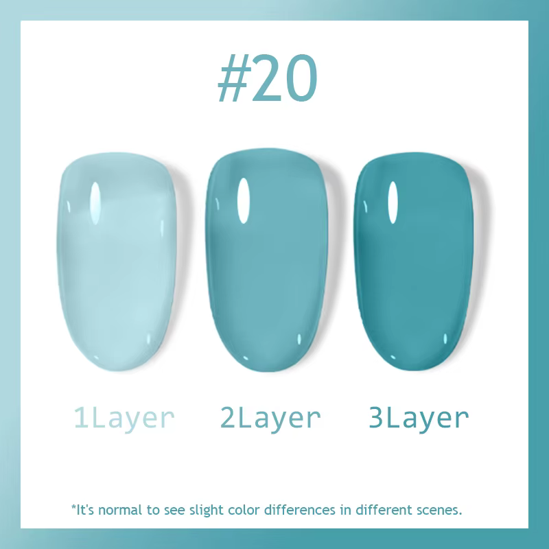 15ml Sans tracas # 20 Gels Turquoise Translucides