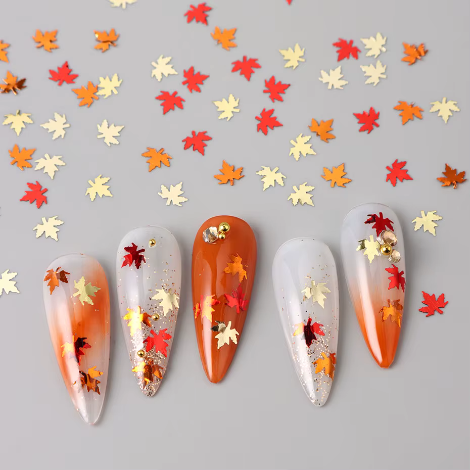 Feuille d'érable de couleurs mélangées pour Nail Art