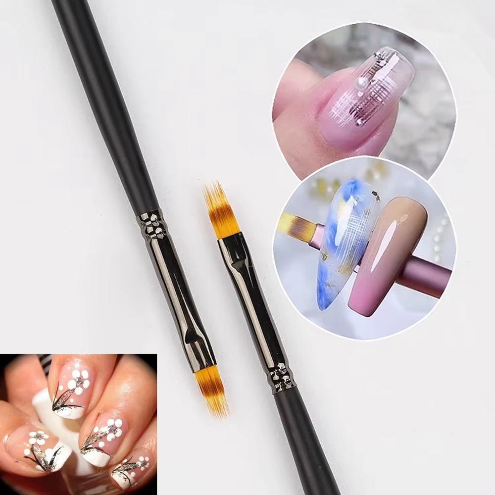 14 cm Ombre Nail Art outil brosse noir doux fourrure ongles