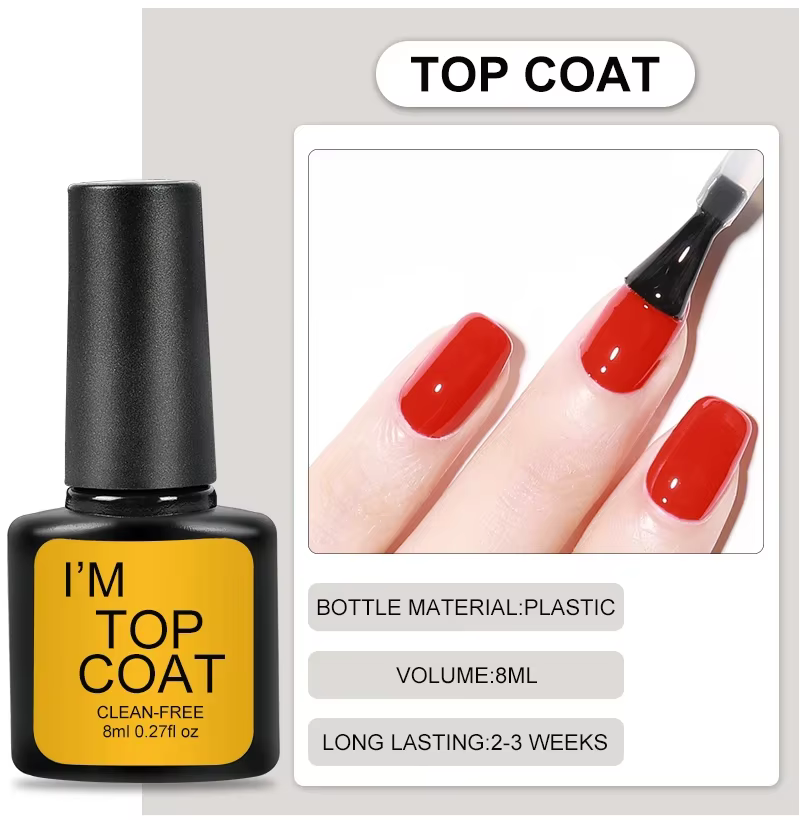 Kit Nail Art avec couche de base et couche de finition