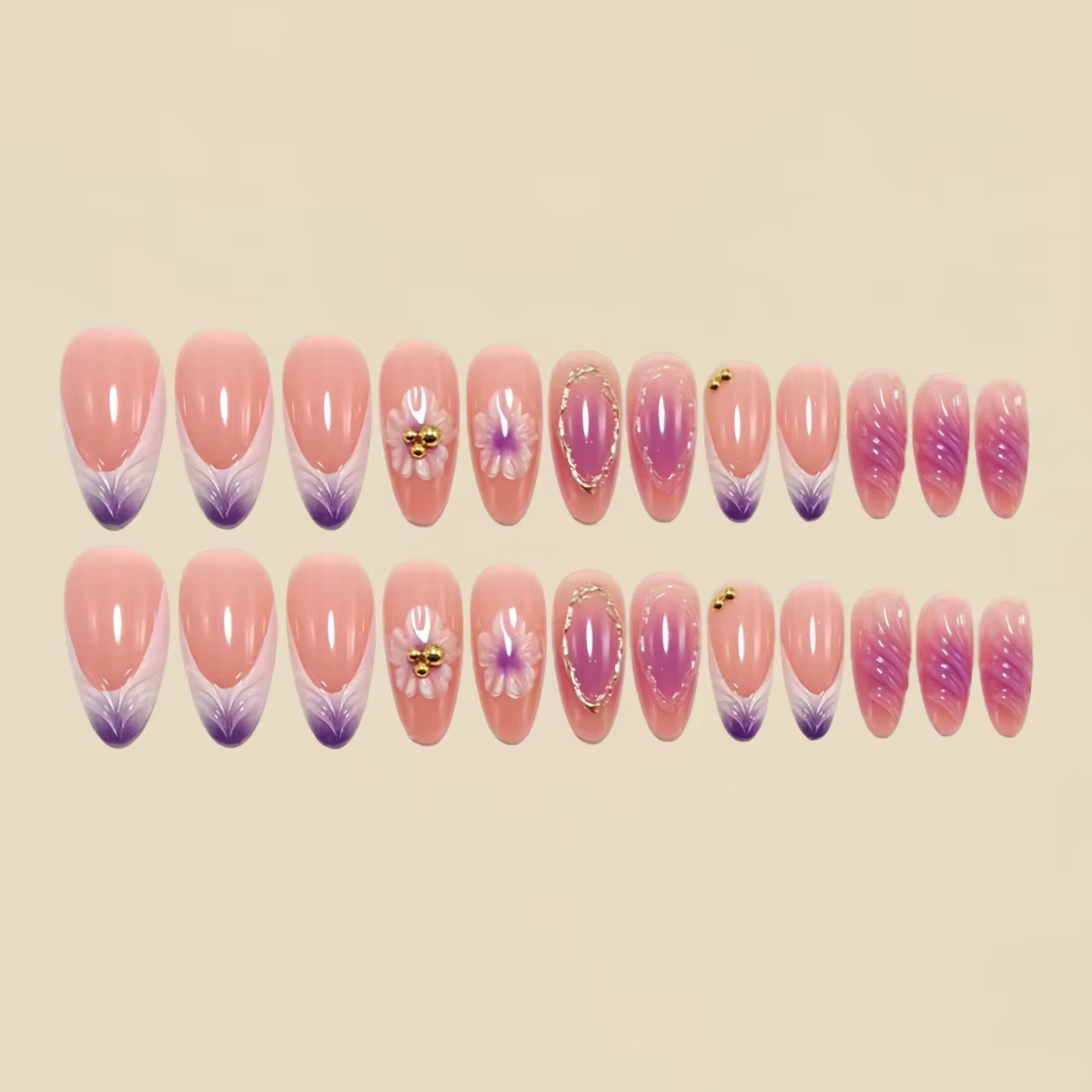 Faux ongles moyens pour femmes et filles