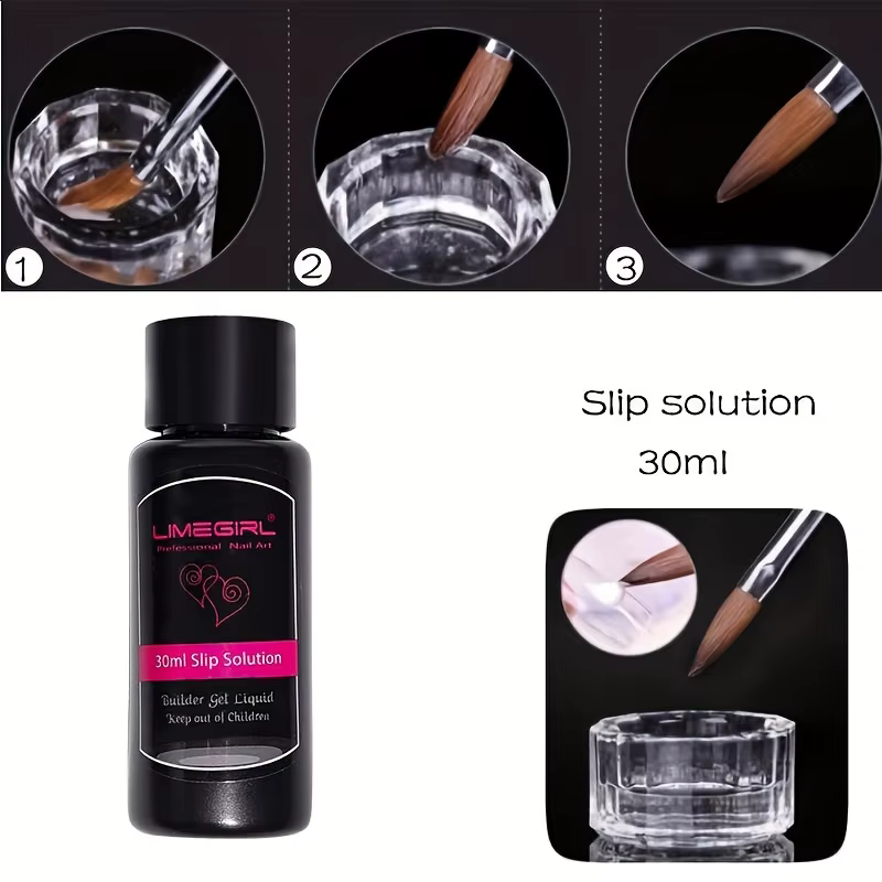 Limegirl-HEALLOR 30ml Solution Silp antiadhésive pour vernis à ongles Poly liquide Gel brosse nettoyant outil