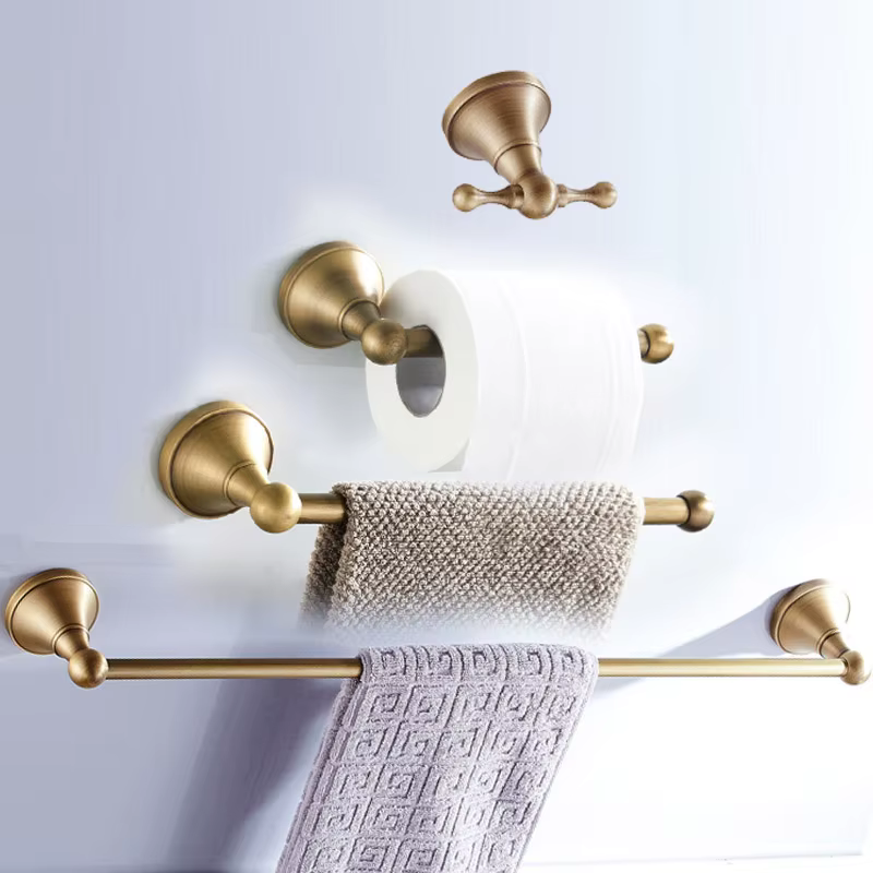 Ensemble d'accessoires de salle de bain de luxe en laiton massif: porte-serviettes, porte-papier, porte-serviettes, crochet pour peignoir, ensemble de salle de bain moderne complet