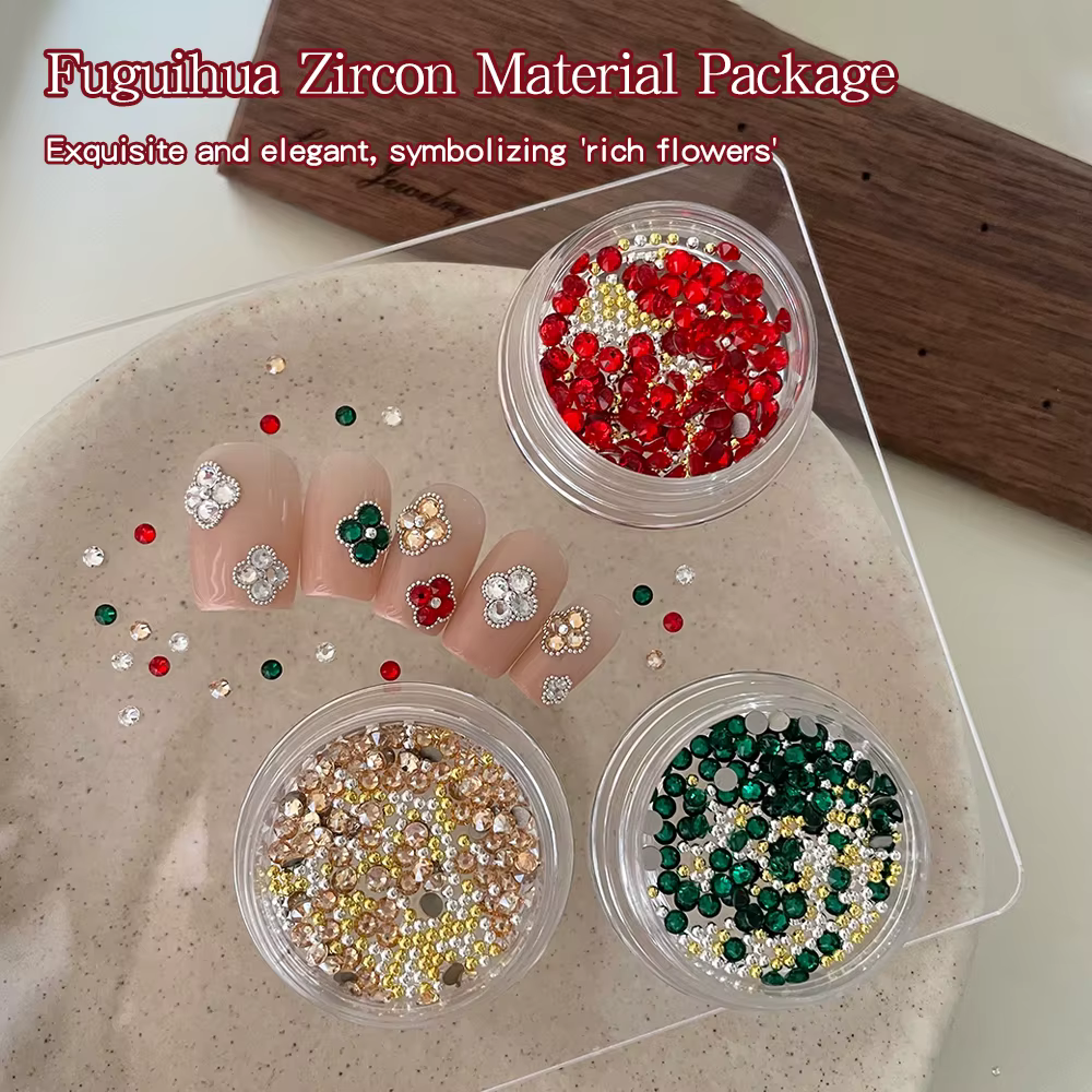 KANIU 1 Boîte de Strass pour Ongles en Zircon