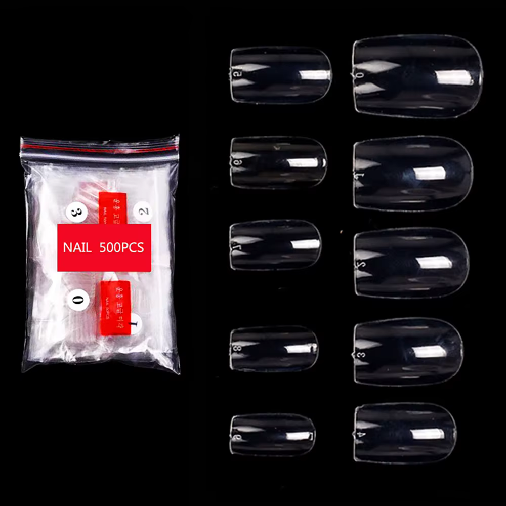 500 pièces faux ongles conseils court carré Transparent