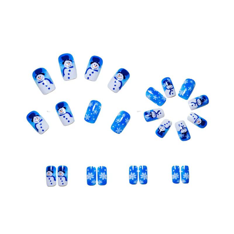 Faux ongles de Noël à pression avec colle