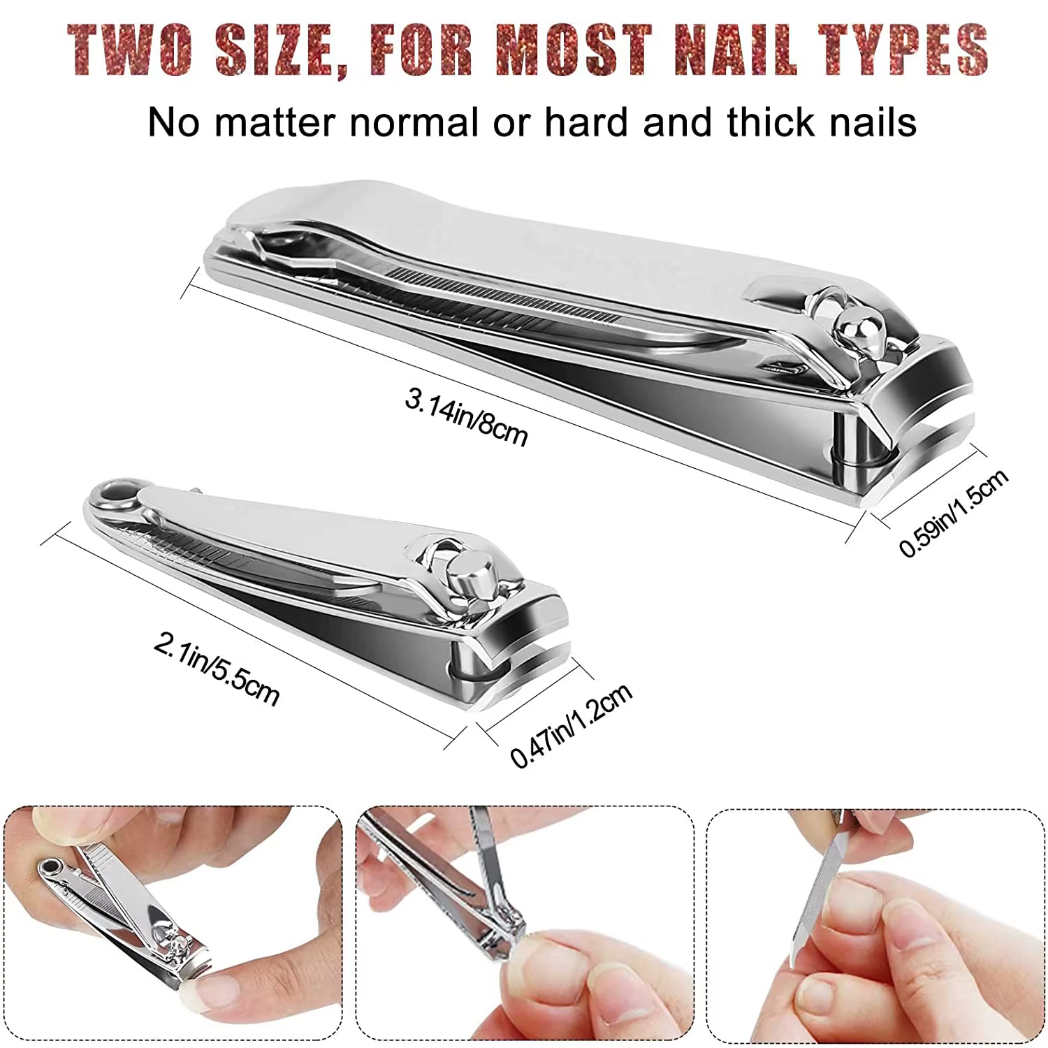 Coupe-ongles, coupe-ongles et orteils en acier inoxydable de qualité supérieure