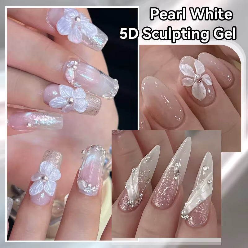BORN PRETTY Gel Sculptant 5D Blanc Nacré 5g – Gel Solide pour Sculpture