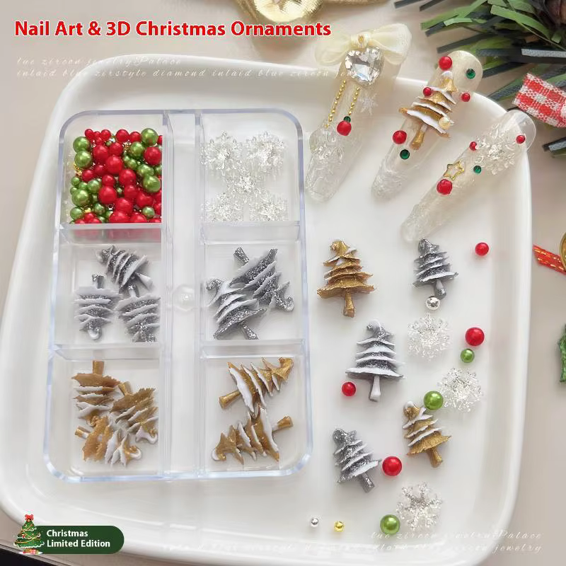 Décoration d'ongles colorée de noël