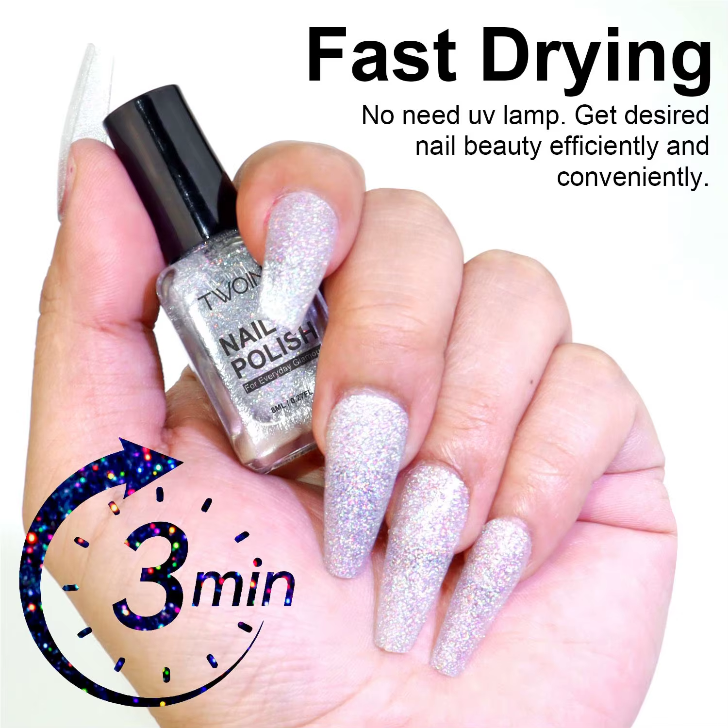Vernis à ongles holographique de 8ml