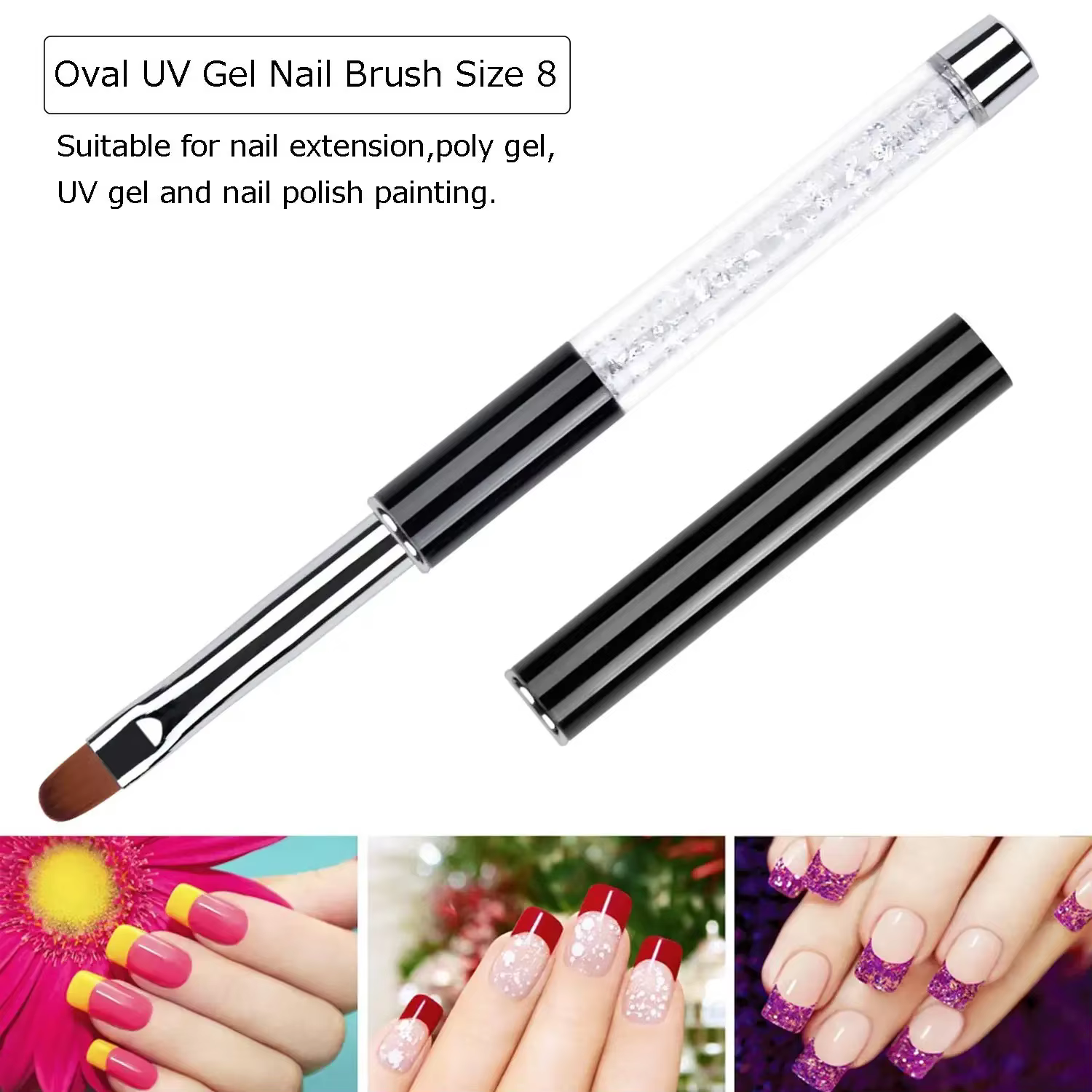 Brosse à ongles ovale et plate pour Gel UV