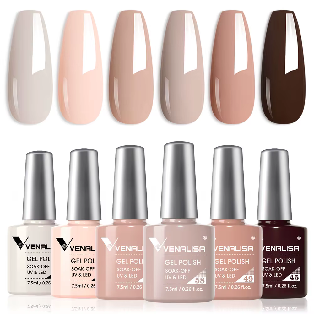 VENALISA 6 pièces/kit automne couleur Collection automne ongles marron terre Gel vernis à ongles TPO gratuit tremper UV LED Gel Semi Permanent ensemble