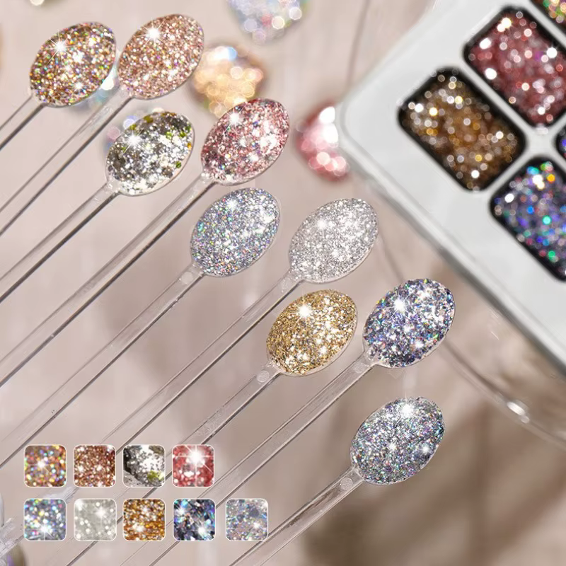 Nouveau gel à ongles diamanté 9 couleurs