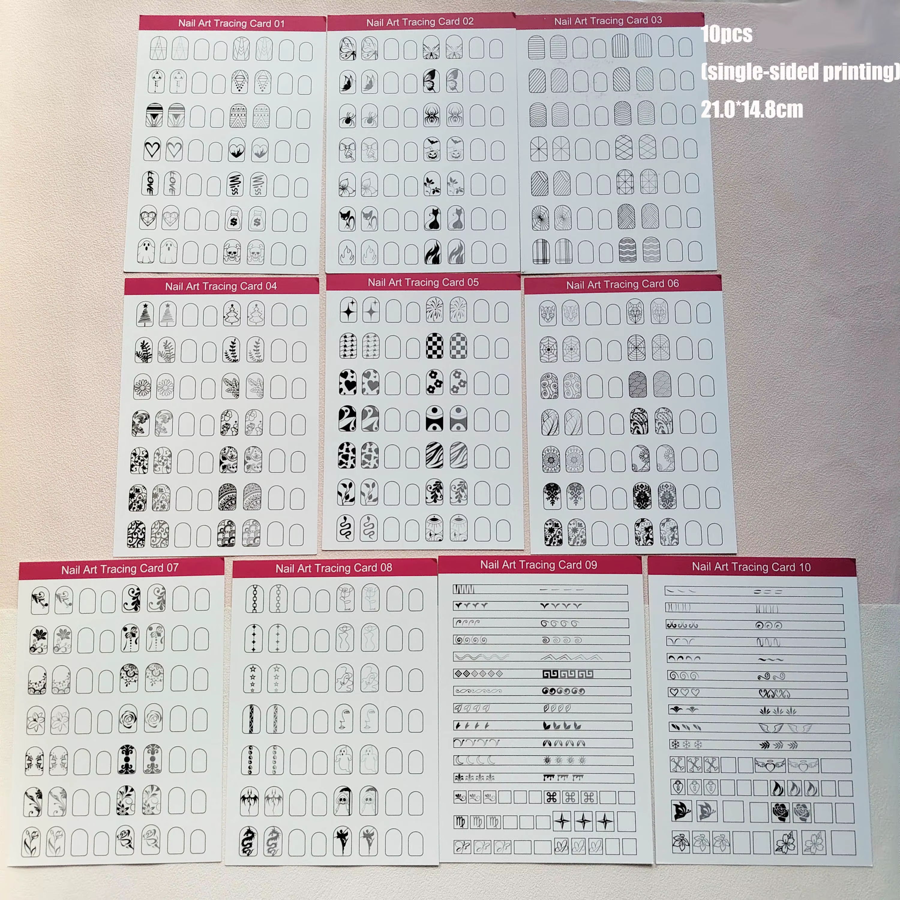 Livre de modèles réutilisables pour la pratique du nail art – Outil d'apprentissage et de dessin pour la manucure