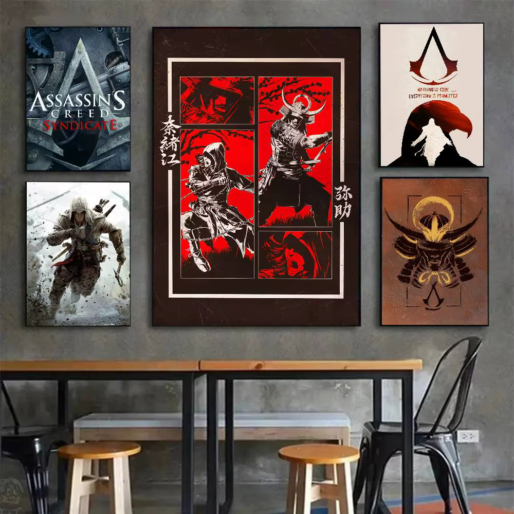 Affiche d'art de jeu vidéo A-AssassinS Creed avec imprimés, décoration de maison, chambre à coucher, salon, cadeau