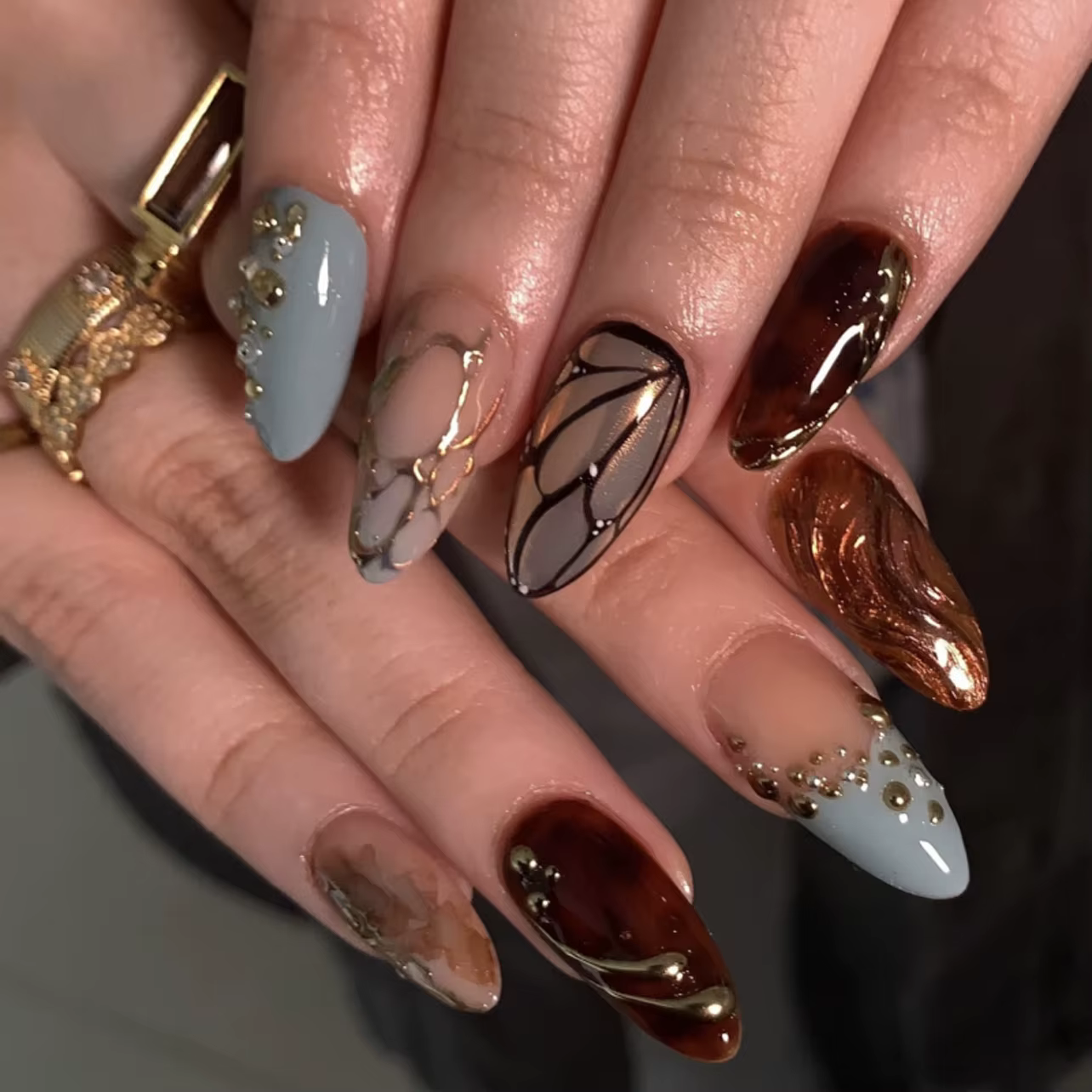 24 faux ongles en amande de luxe