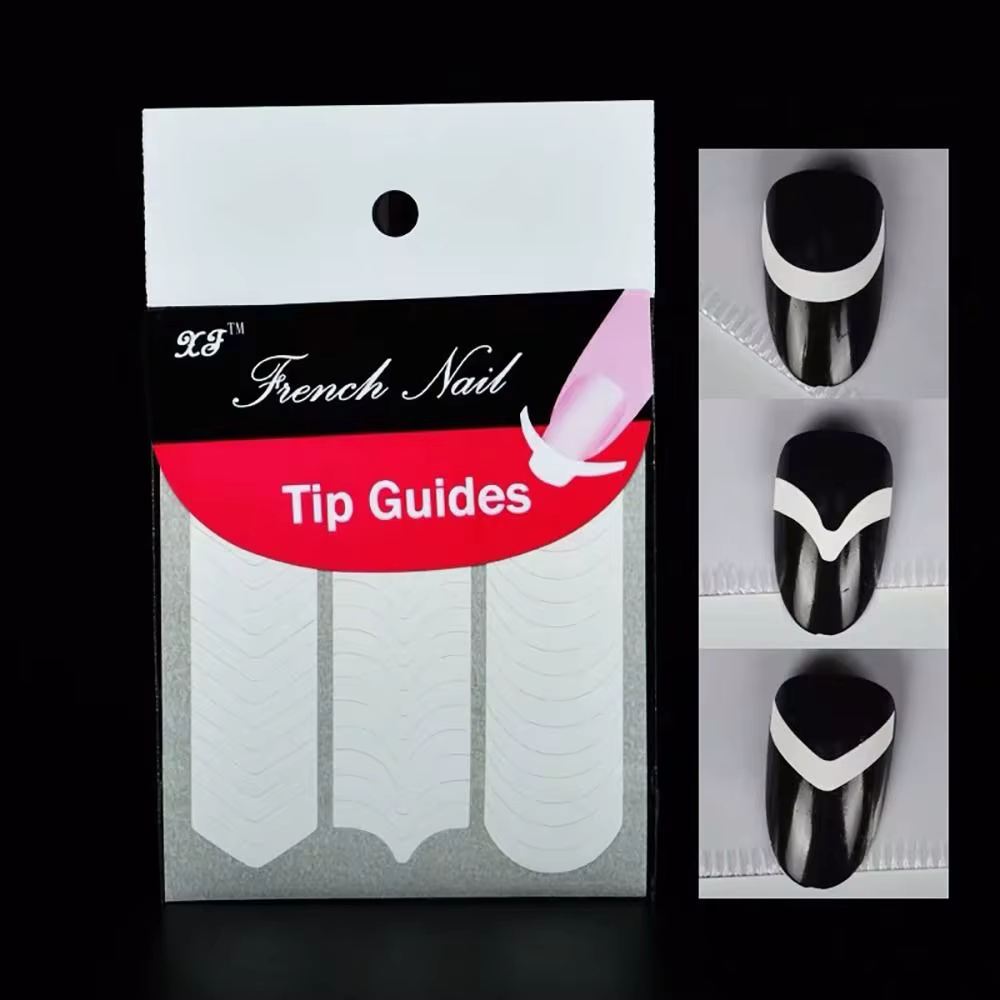 Autocollants blancs pour nail art français