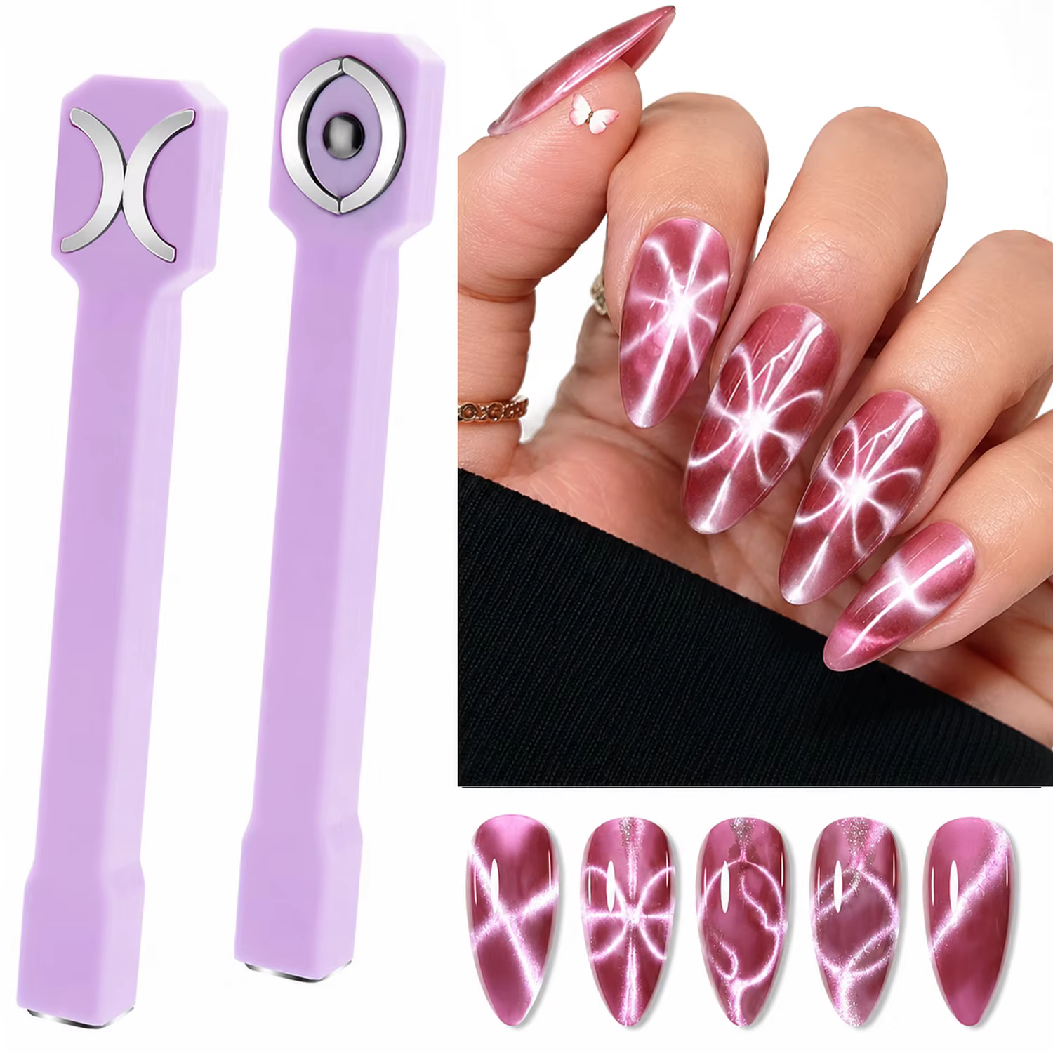 Outil magnétique pour ongles 3 en 1