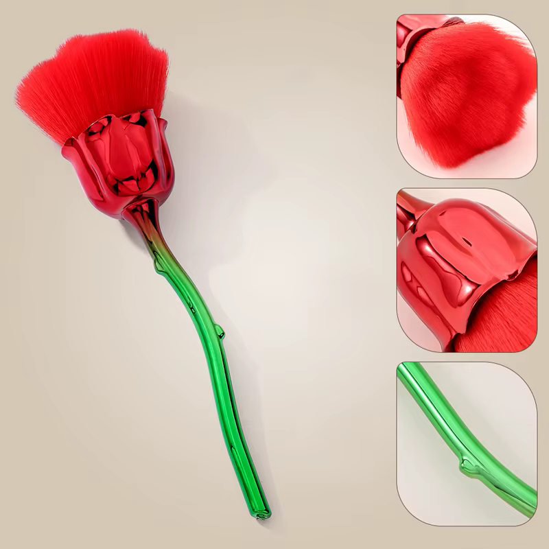 Brosse pour Nail Art, fleur Rose