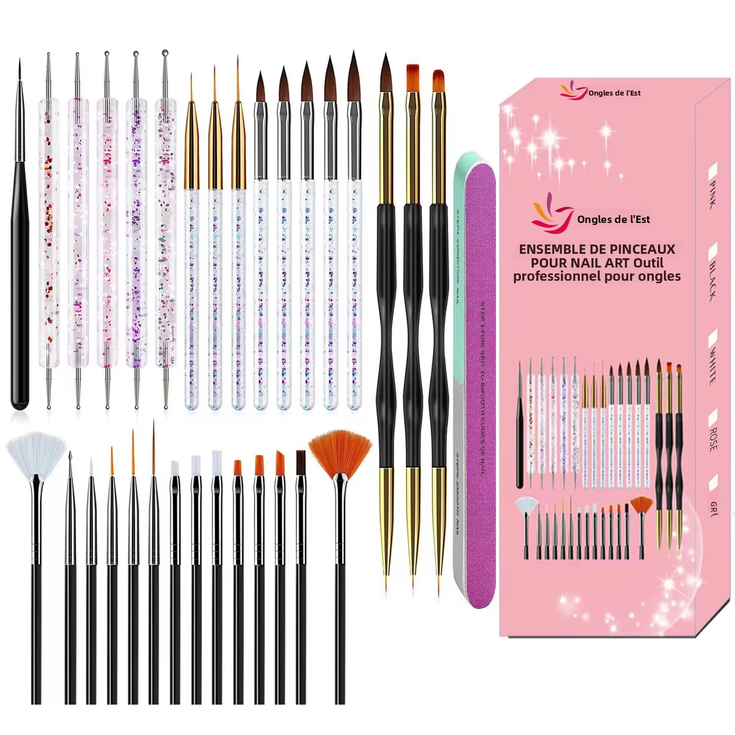 Kit de pinceaux pour nail art pour peinture sur ongles