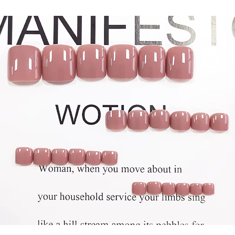 Faux ongles à couverture complète rose chair