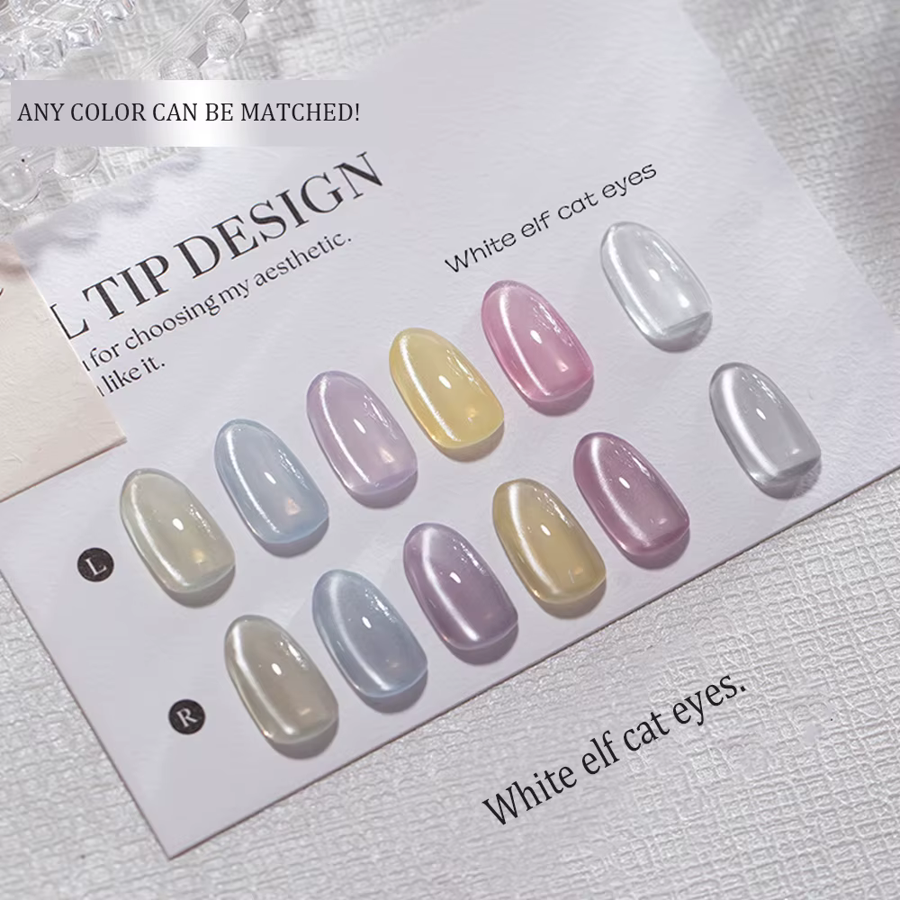 Vernis à ongles Gel oeil de chat elfe blanc 8ml
