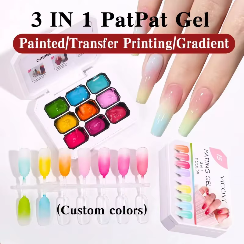 9 grille dégradé peinture Gel Palette Ombre tapotement Gel vernis à ongles décapant