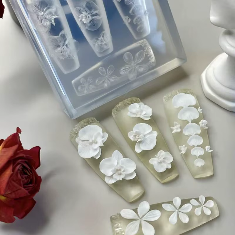 Moule à ongles en Silicone Transparent 3D