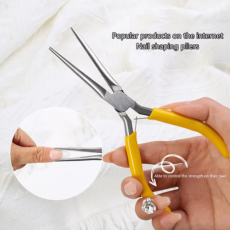 Pince à épiler en acrylique pour extension d'ongles