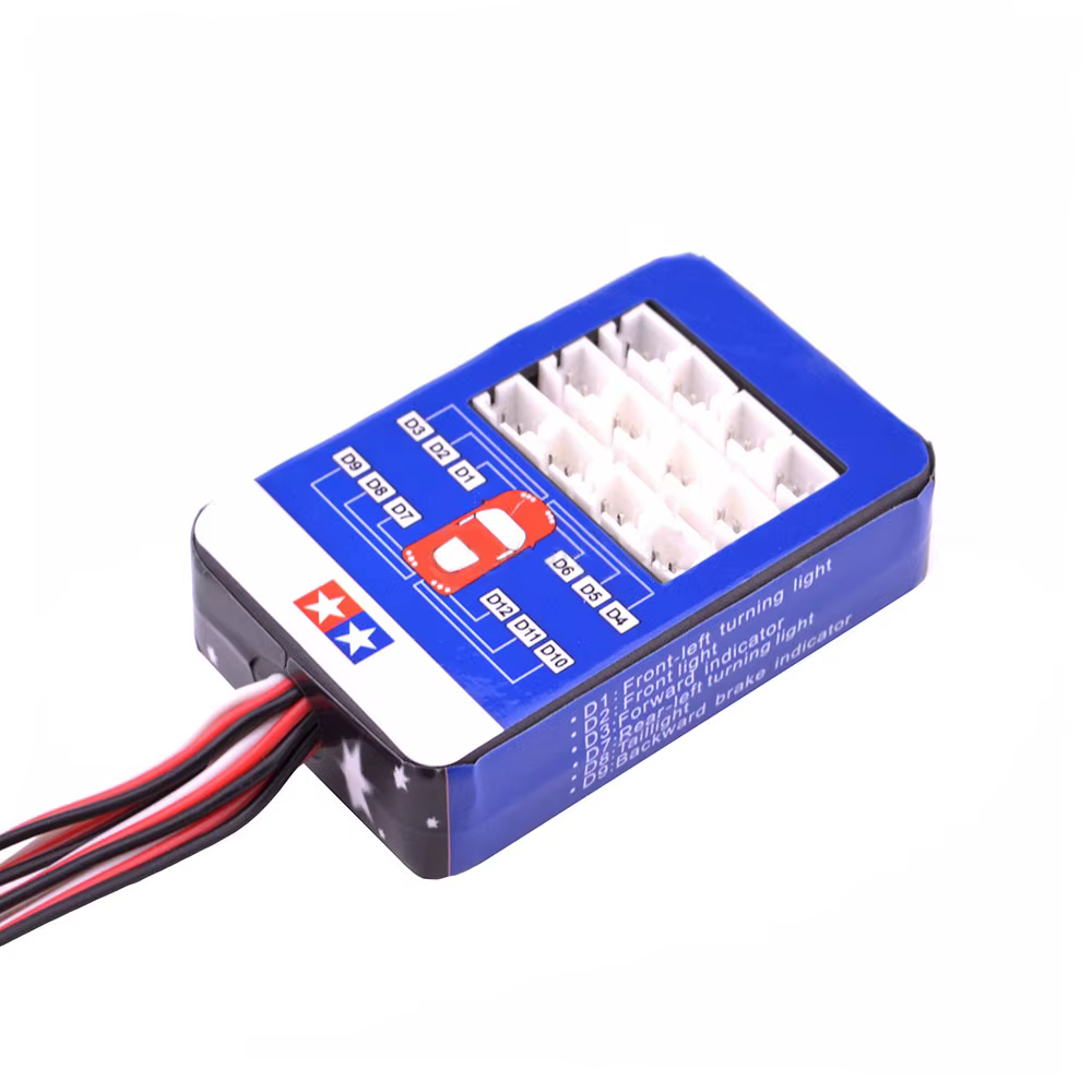 RC 12 LED Simulation d'éclairage Flash lumière contrôlable double lumières clignotantes Kit pour 1/10 RC voitures Tamiya HSP HPI RC4WD Traxxas
