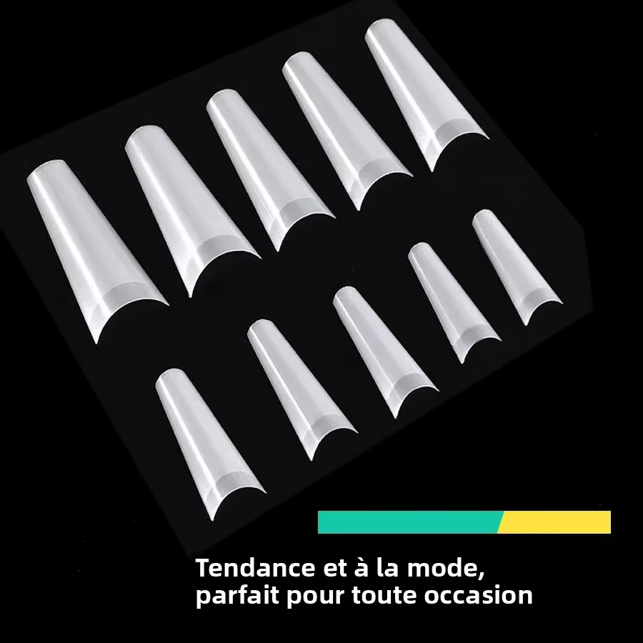 500 pièces faux ongles Art conseils français naturel Transparent cercueil
