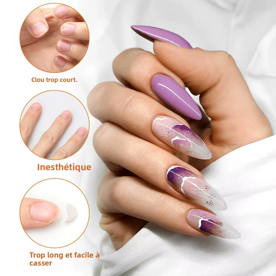 500 pièces de guides d'extension d'ongles en gel acrylique professionnels pour nail art