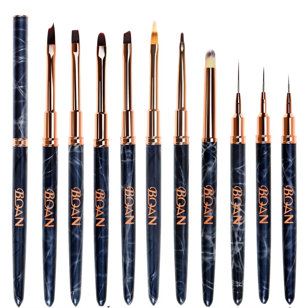 BQAN pinceau à ongles marbré brosse à Gel pour manucure acrylique UV Gel Extension stylo vernis