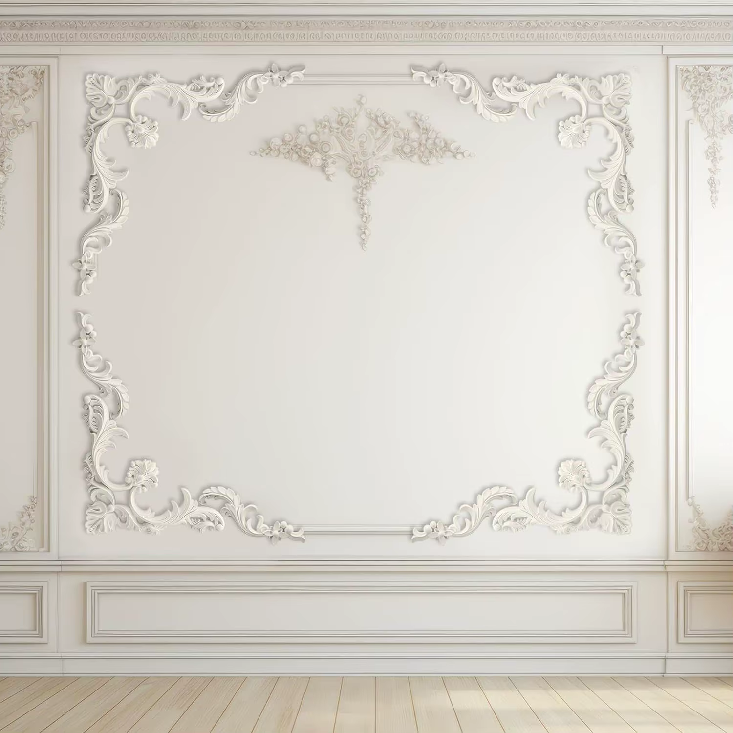 Kit de moulures de plafond en PU, décoration d'angle, garniture murale, motif floral, style français, décoration murale pour moulures de plafond, lambris