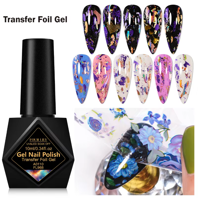 Vernis à ongles semi-permanent en gel de transfert de 10 ml pour autocollants adhésifs