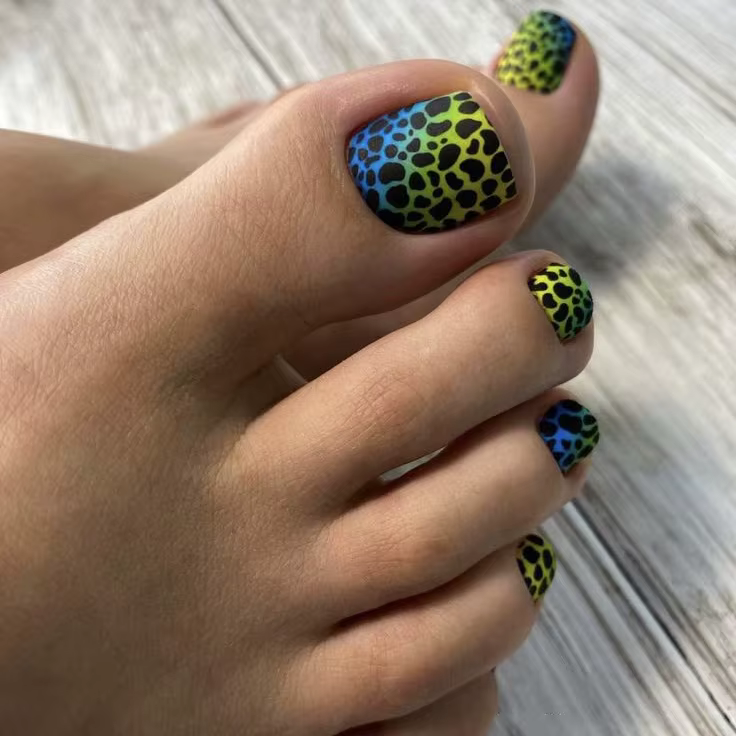 24 pièces imprimé léopard presse sur les ongles d'été épicé filles faux