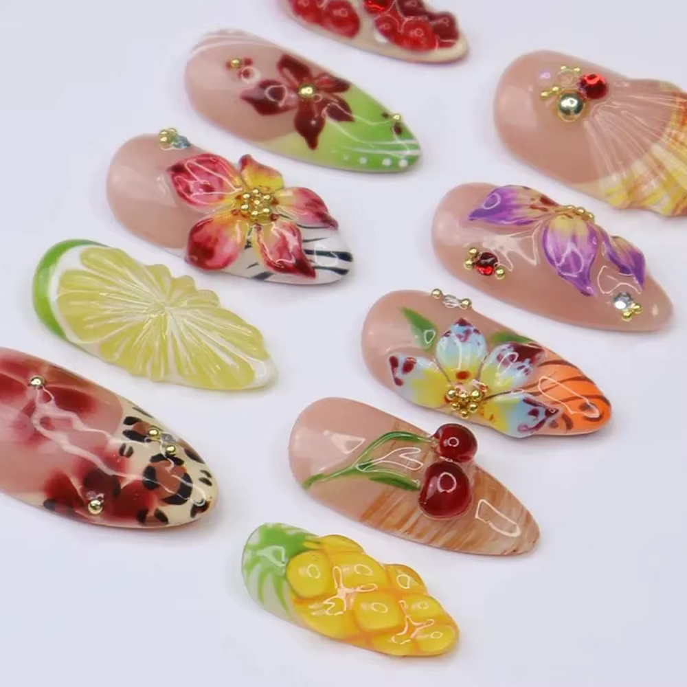 10 faux ongles à presser pour femmes