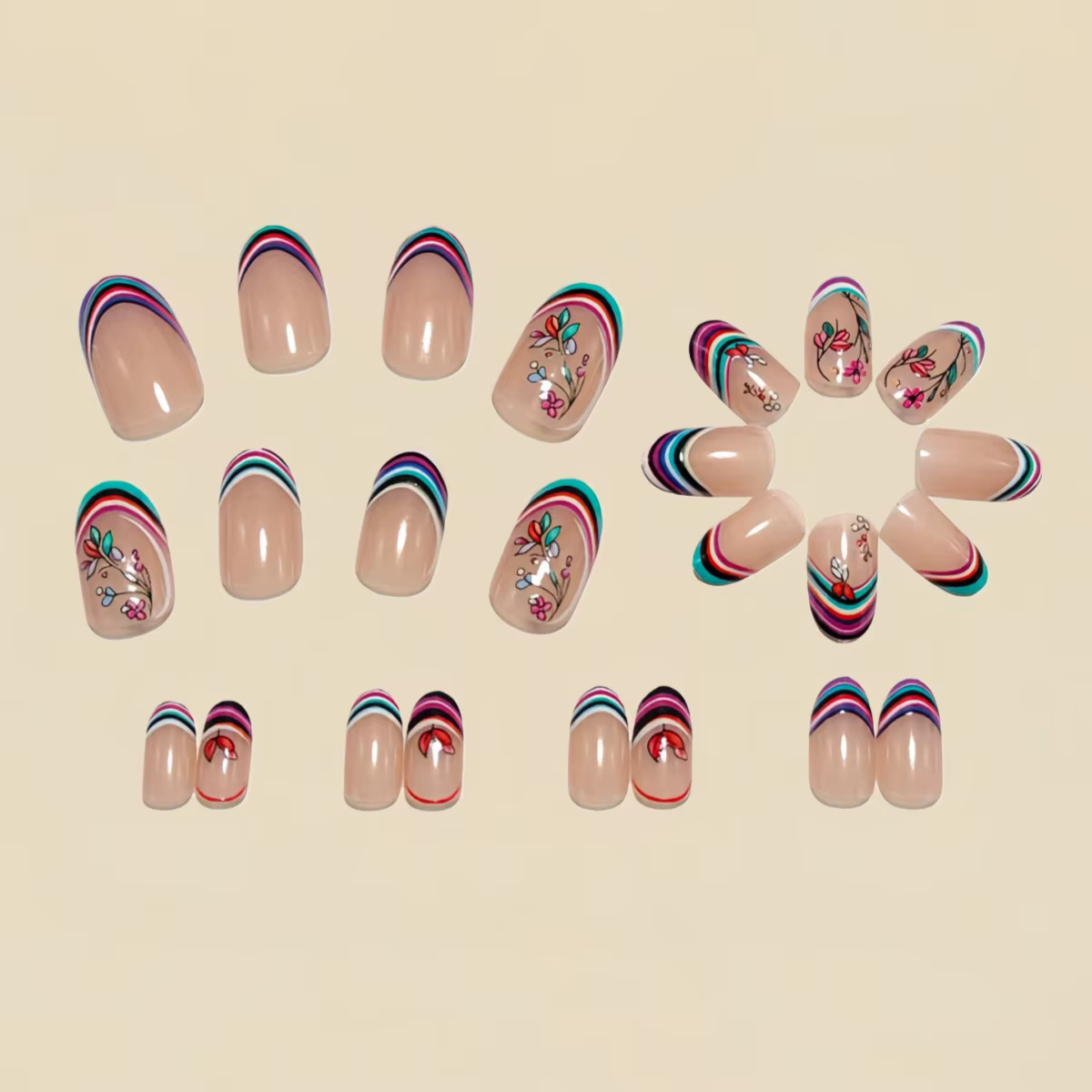 Faux ongles moyens pour femmes et filles