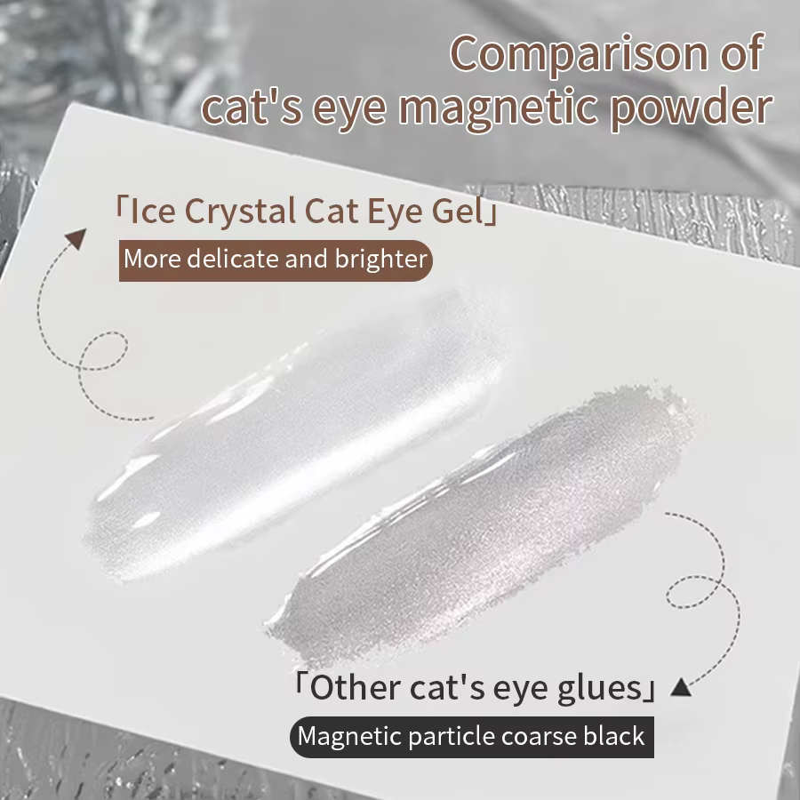 Vernis à ongles gel effet œil de chat argenté cristal de glace RS NAIL 10g