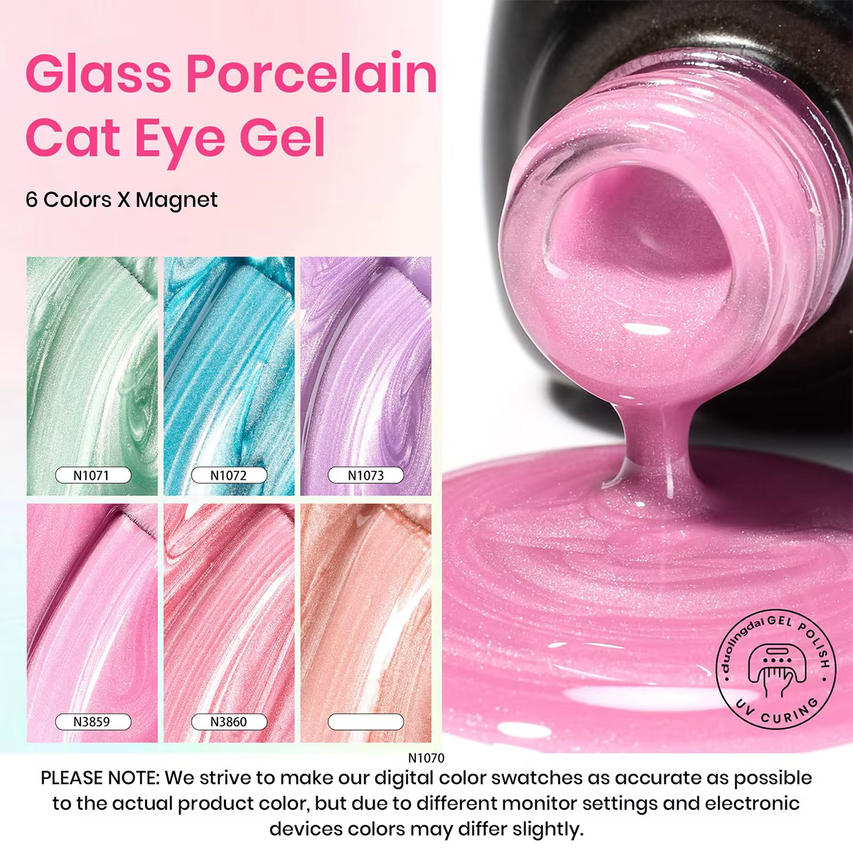 6 pièces noël ongles blanchissant 2025 Style vente chaude aurores boréales perle oeil de chat aimant Gel vernis