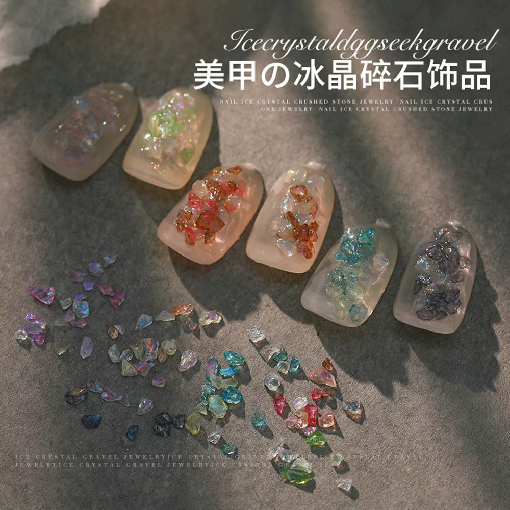 1 bouteille de breloques en cristal naturel pour Nail Art